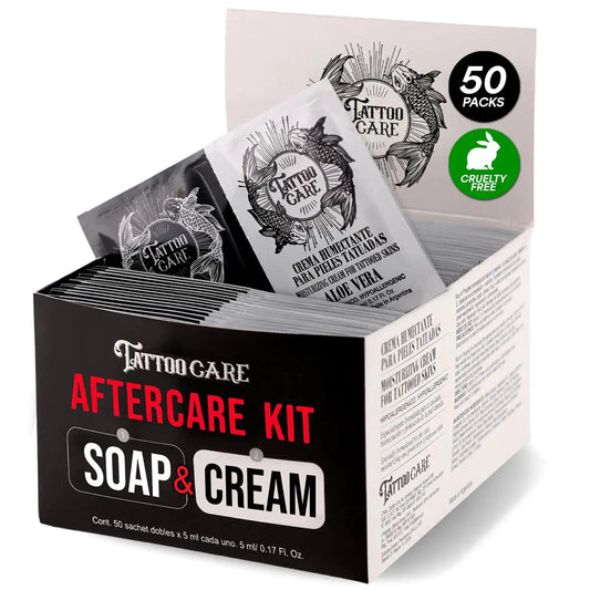 Tattoo Aftercare Kit - Cream and Soap (50-Pack) - 50x 0.17 oz