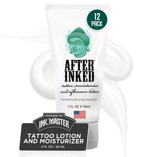 After Inked Tattoo Aftercare Lotion - Tattoo Moisturizer As Seen on INK MASTER 3 Fluid oz Tube (12-Pack)