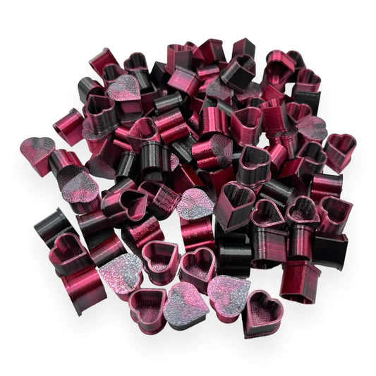 Heart Shaped Tattoo Ink Cups Medium #13 100pcs (RED/BLK)